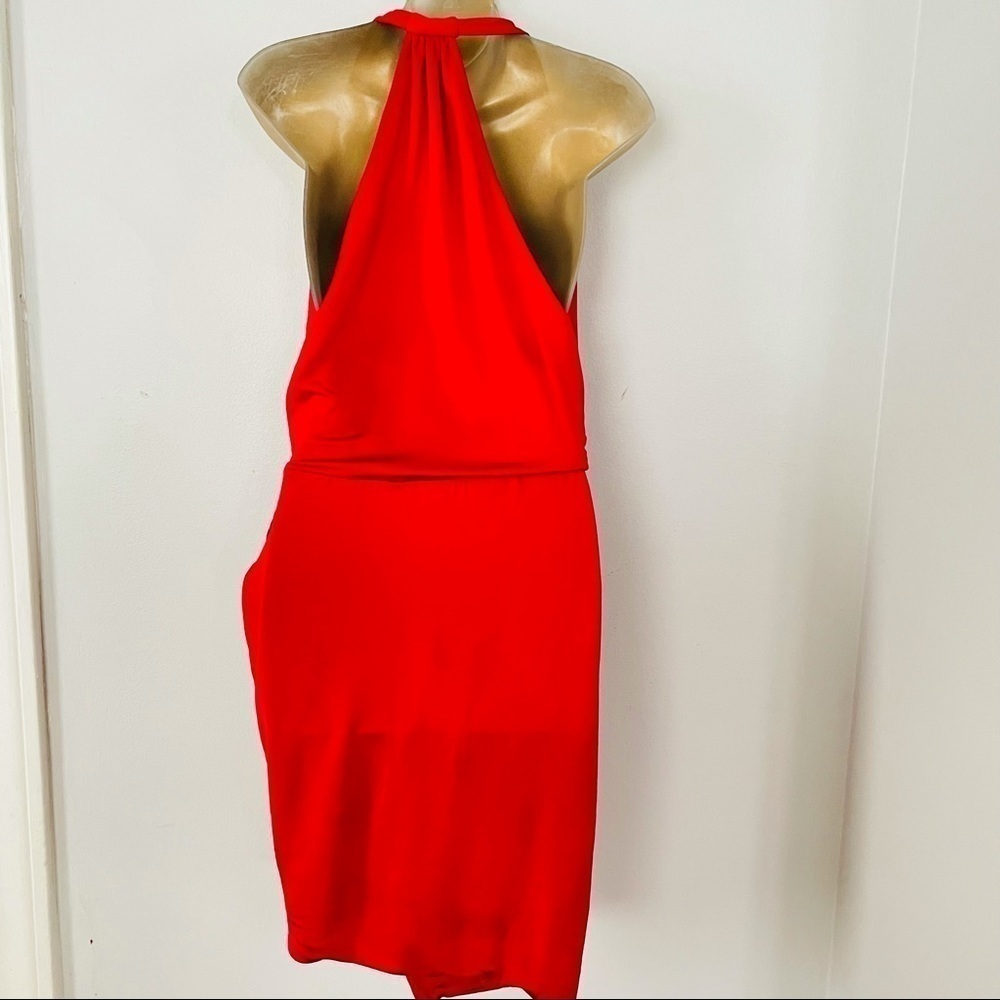 Haney Sexy red deep plunge Red cocktail Dress - Picture 4 of 9